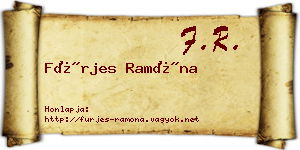Fürjes Ramóna névjegykártya
